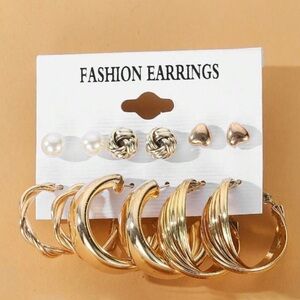 SHEIN Gold and Silver Earring Set